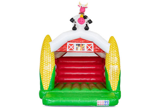 Corn and cow on farm barn bouncy castle from JB Inflatables