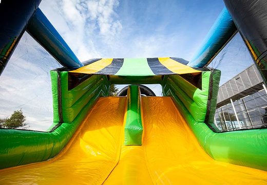 Slide on bouncy castle with bright colors