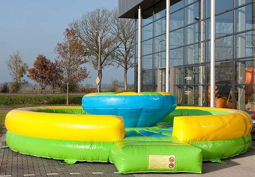 Inflatable game with green yellow and blue color