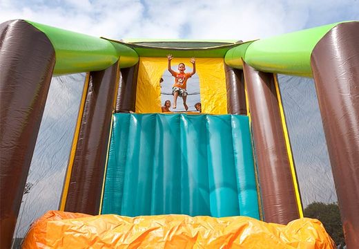 Children play on bouncy castle