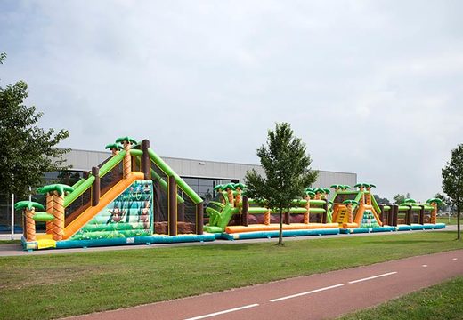Obstacle course on bouncy castle