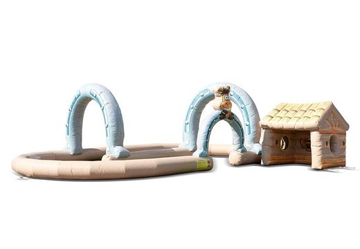 Movable bouncy castle race track