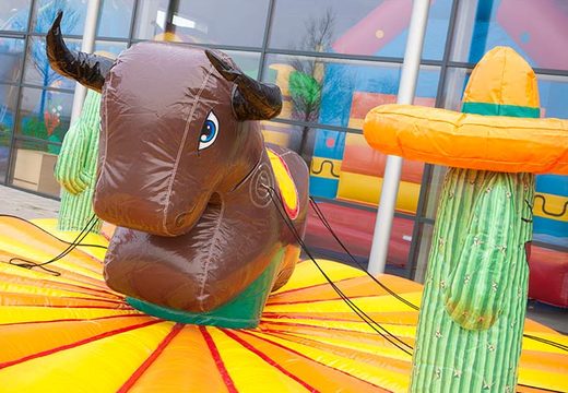 Bull detail on inflatable pull rodeo