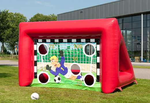 Order inflatable red football goal in the size of a futsal goal for young and old. Buy inflatable football goal now online at JB Inflatables Netherlands