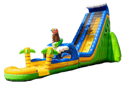 Buy this inflatable large slide with water in Hawaii theme at JB