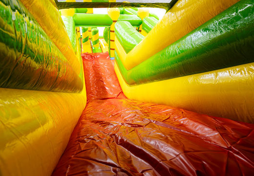 Red slide in 4 in 1 bouncy castle Multiplay crocodile theme