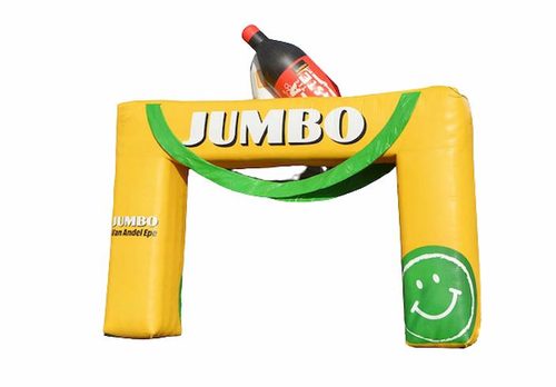 Op maat gemaakte reclame boog voor Jumbo inclusief 3d objecten in de vorm van boodschappen 